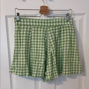 Zara Green Checkered Women's Skorts